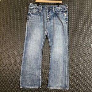King Slim Boot Blue Western Cowboy Denim‎ Jeans Men's Size 38X32